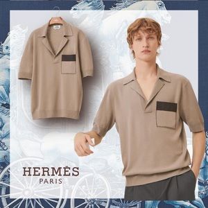 Hermes wool short sleeve polo men’s size M